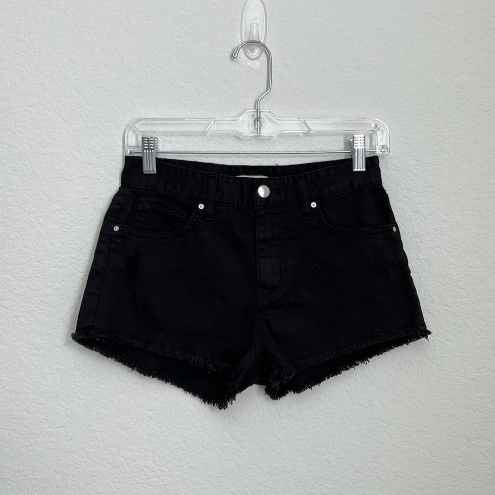 H&M black denim shorts 0/2